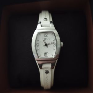 Fossil white leather watch